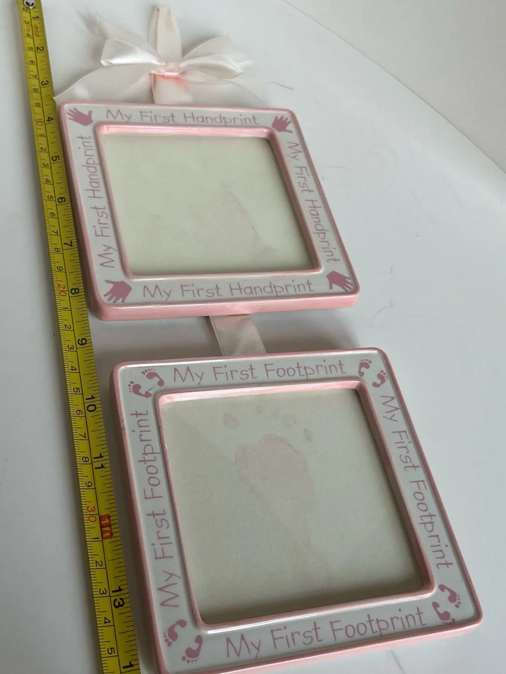 My First Handprint & Footprint Pink Hanging Photo Frame